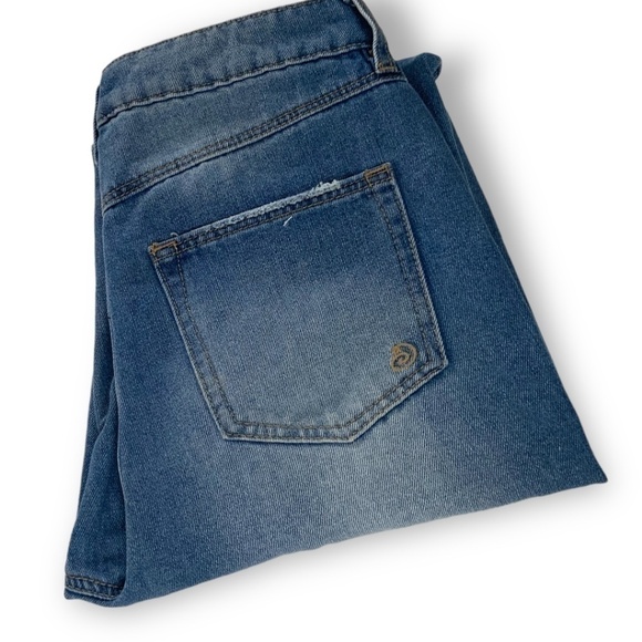 INDIGO REIN Ankle Grazer Distressed Straight Leg High Rise Jeans Sz 27 - Picture 9 of 10